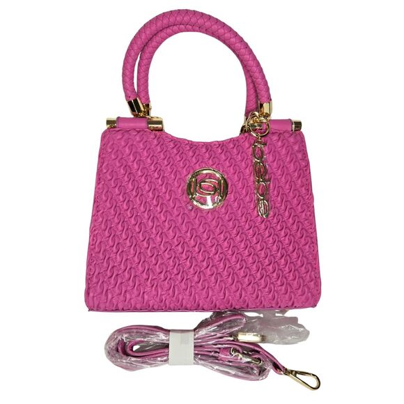 Bebe Erika Shopper Crossbody Bag in Fuchsia NWT Textured - Picture 1 of 4